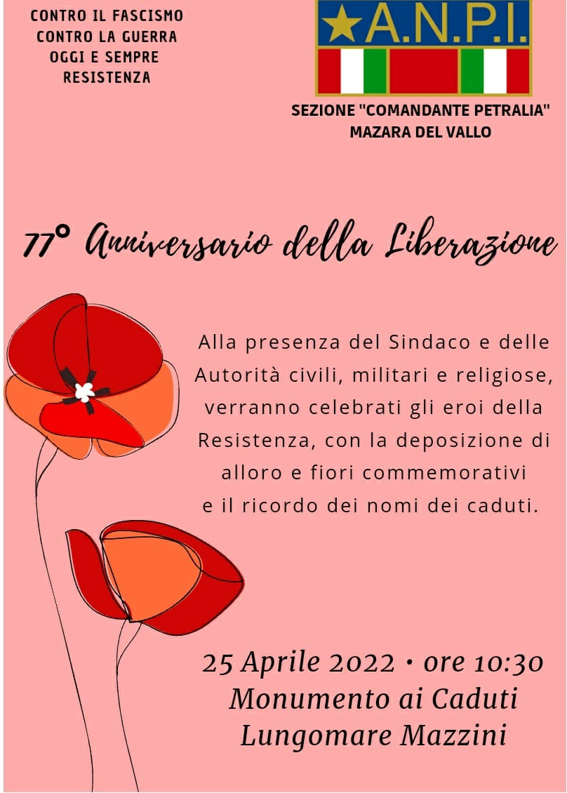 Mazara: con l’Anpi per celebrare il 25 Aprile, Giornata della Liberazione
