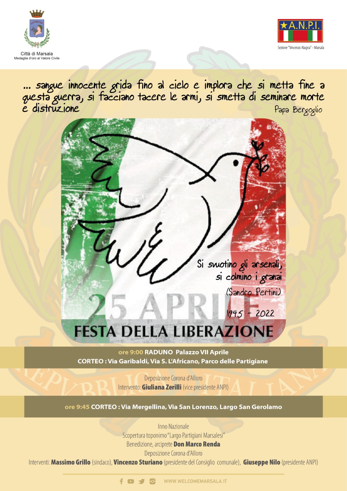 Marsala celebra il 25 Aprile intitolando Largo San Girolamo ai Partigiani