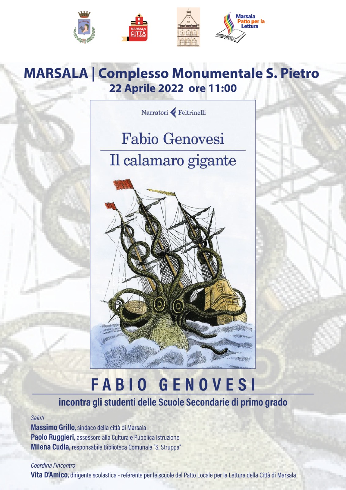 Marsala: a San Pietro incontro con Fabio Genovesi che presenta l’ultimo libro