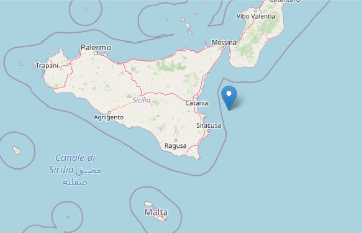 Terremoto in Sicilia, scossa di magnitudo 4.2 al largo della costa ionica