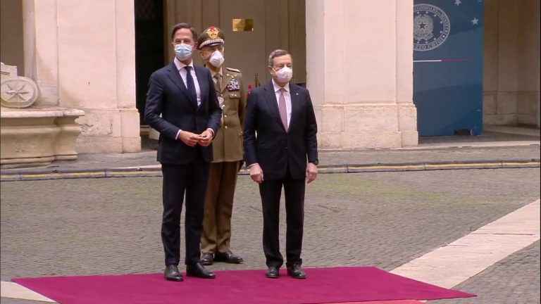 Il premier Draghi incontra il primo ministro olandese Rutte