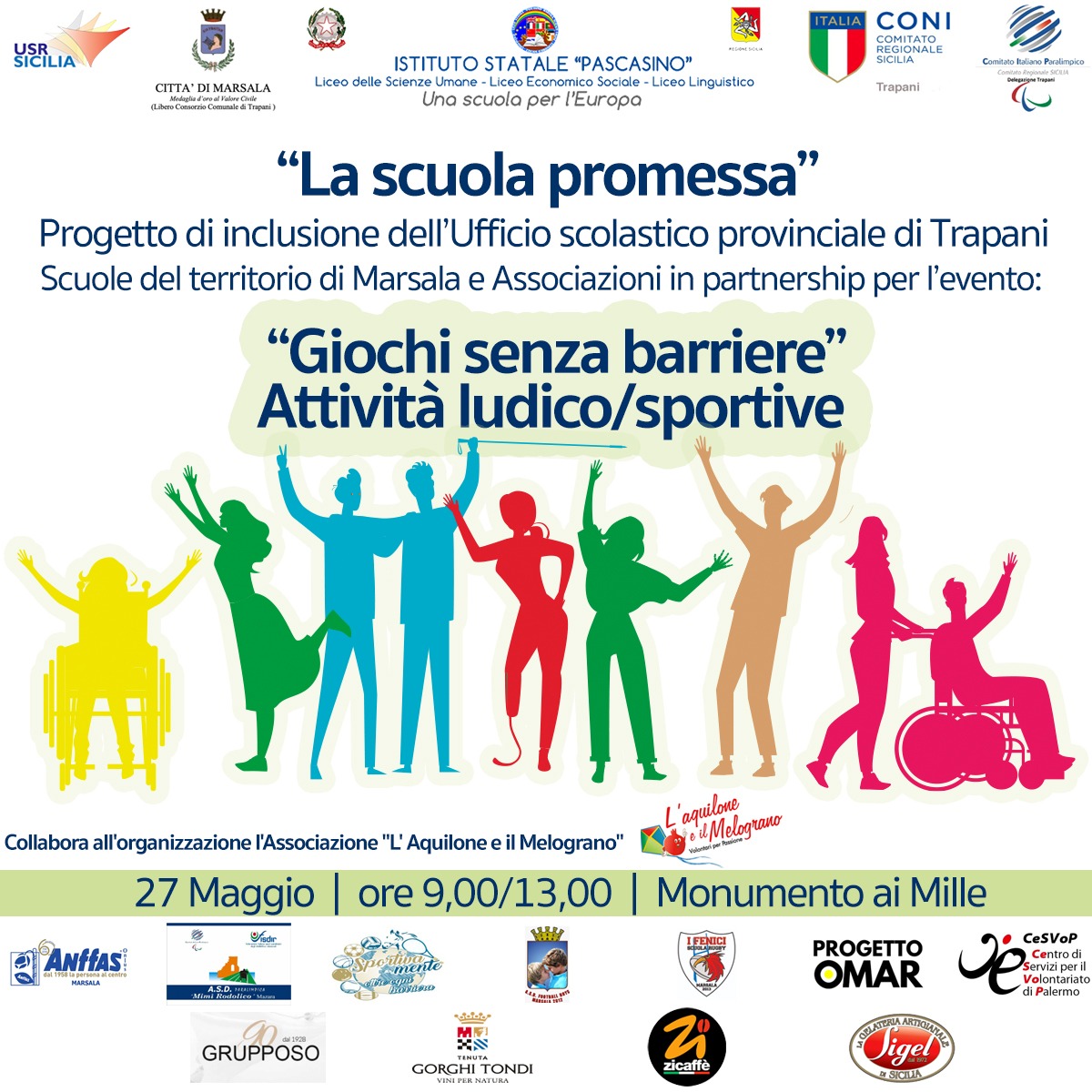 A Marsala “Giochi senza barriere” con associazioni e scuole il 27 maggio