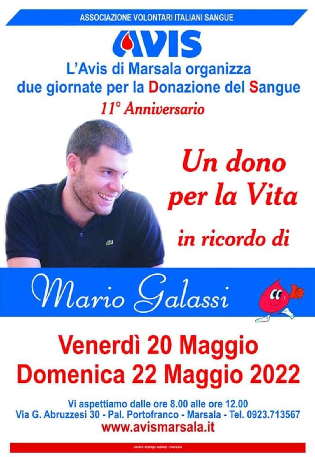 L’Avis di Marsala dedica due giornate di donazione a Mario Galassi