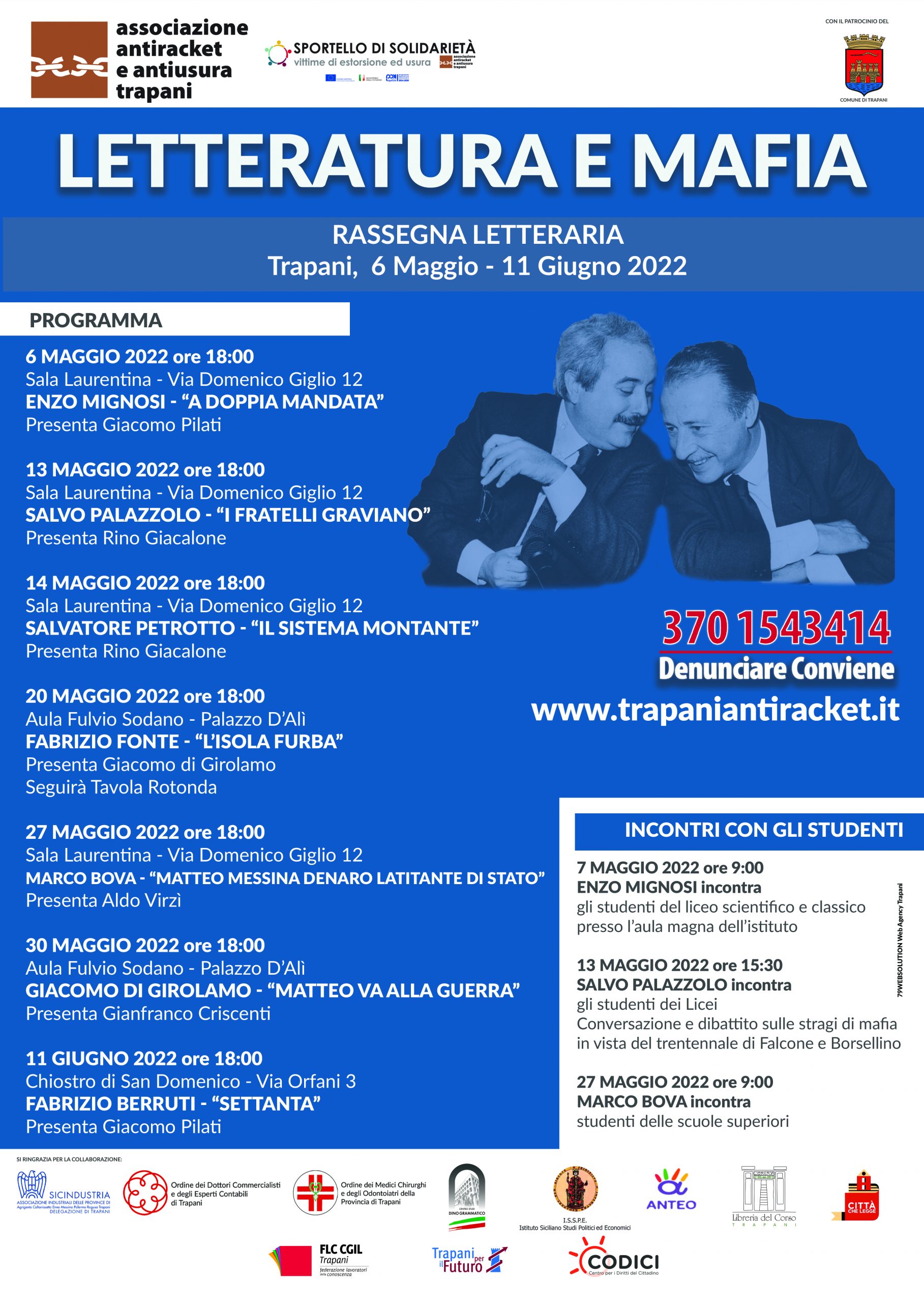 “Letteratura e mafia”: al via la rassegna dell’Associazione Antiracket Trapani