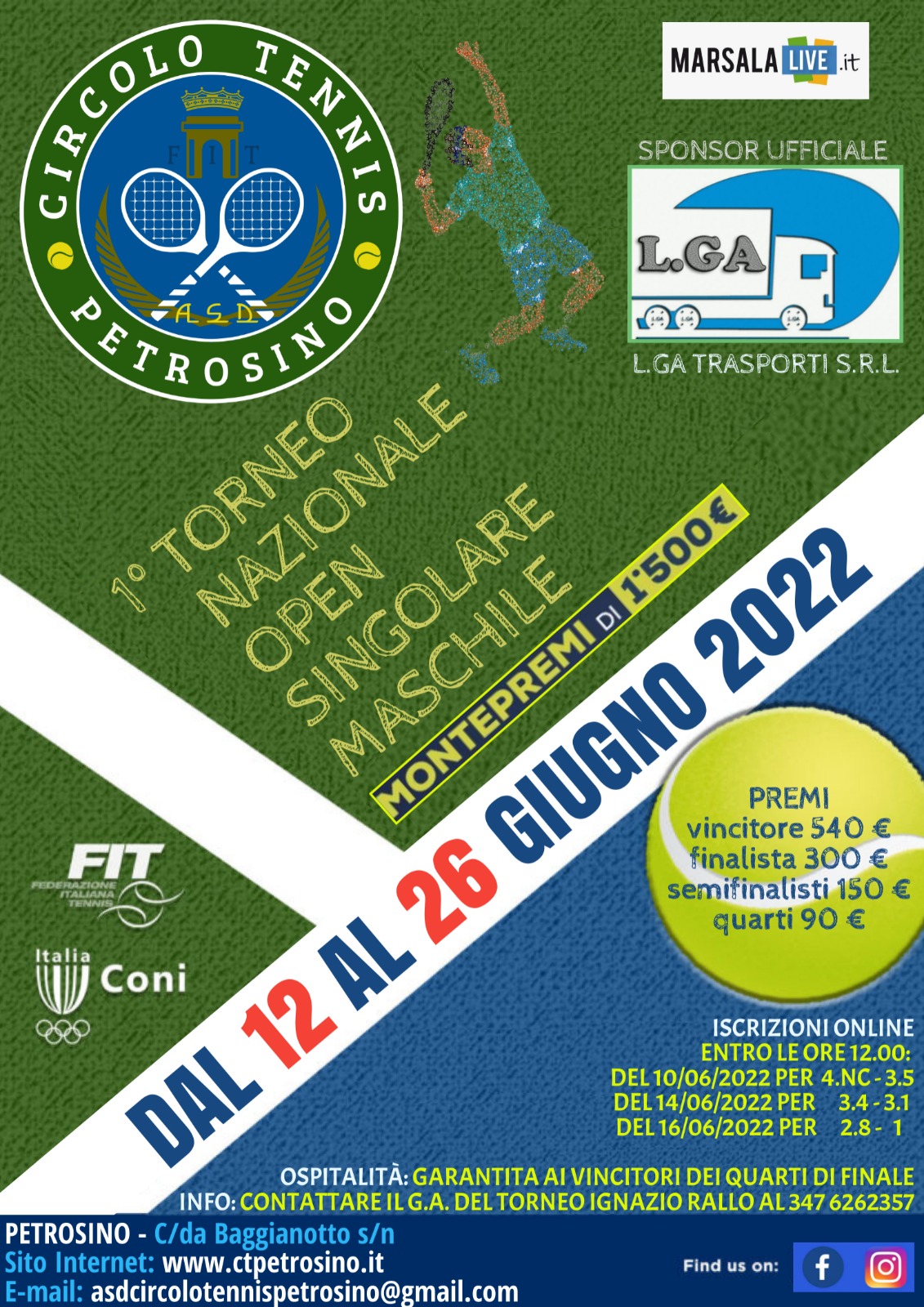 Al Circolo Tennis Petrosino il 1° Torneo Nazionale Open