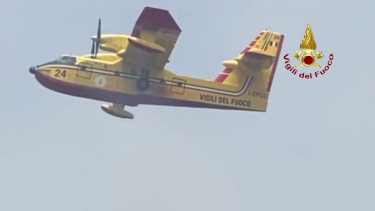 Incendio vegetazione nell’area protetta del Gargano a Manfredonia
