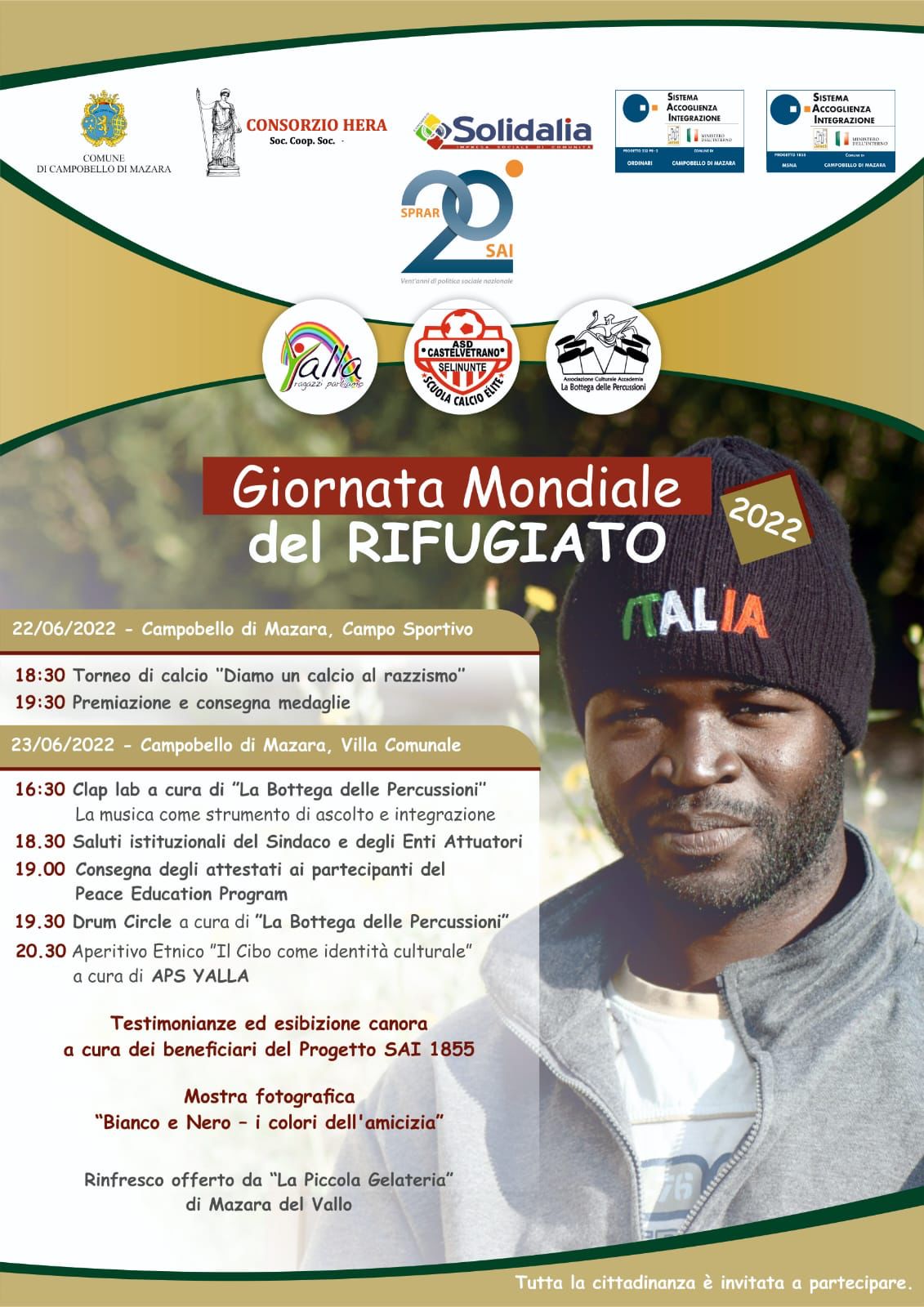 A Campobello due giorni per celebrare la Giornata Mondiale del Rifugiato