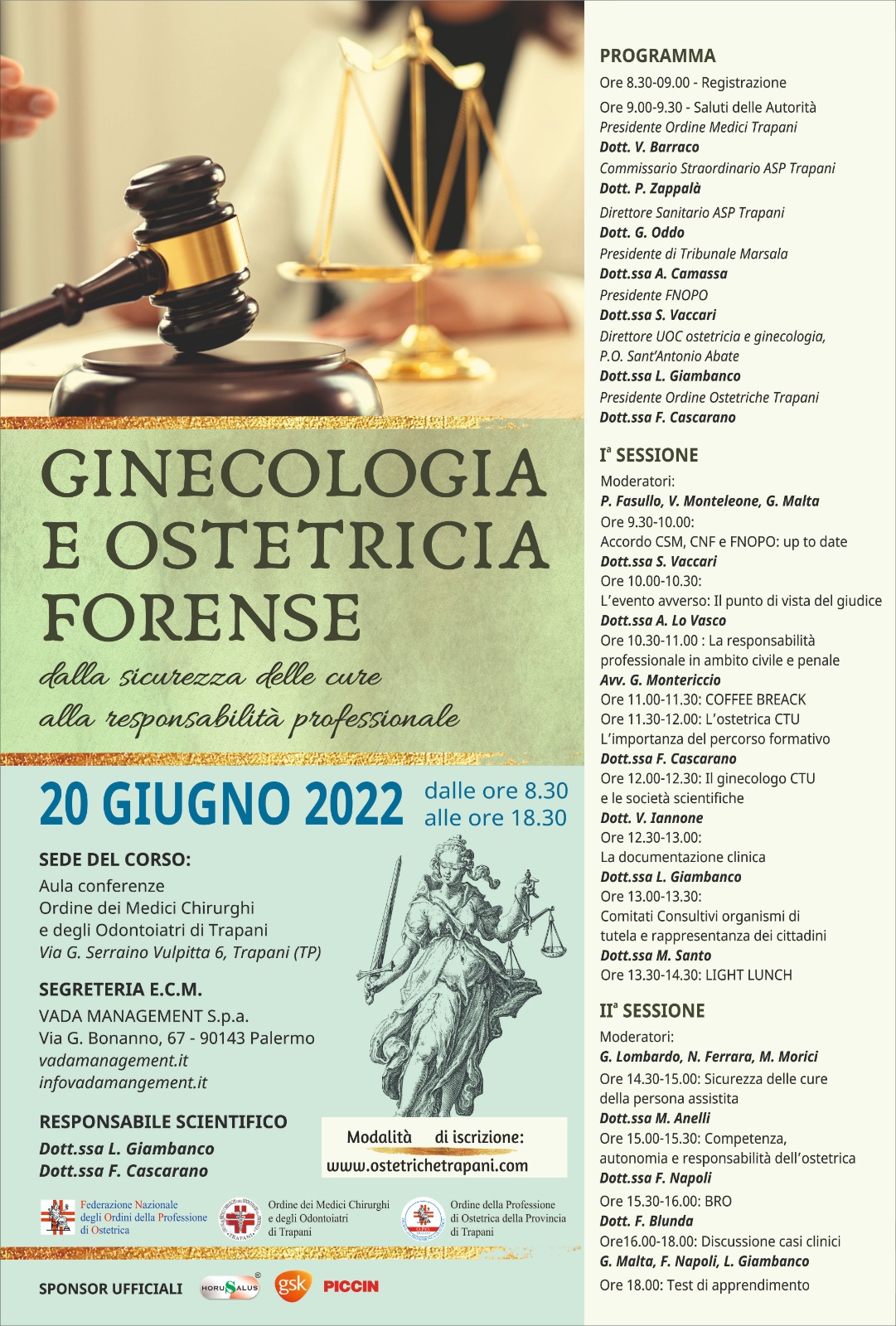 Ginecologia e Ostetricia forense, corso all’Ordine dei Medici trapanesi