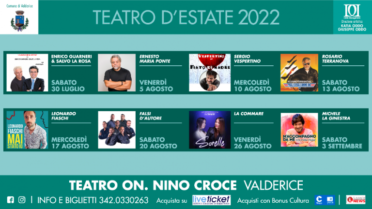 Teatro d’Estate, otto spettacoli al “Nino Croce” di Valderice