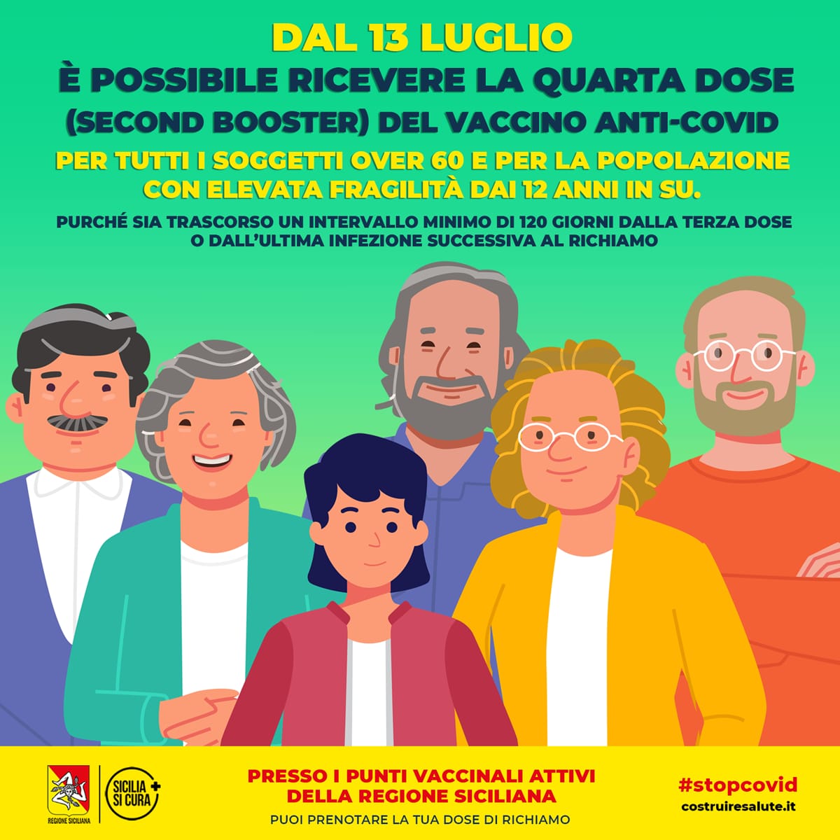 Covid, in Sicilia via alla quarta dose per Over 60 e i fragili Over 12