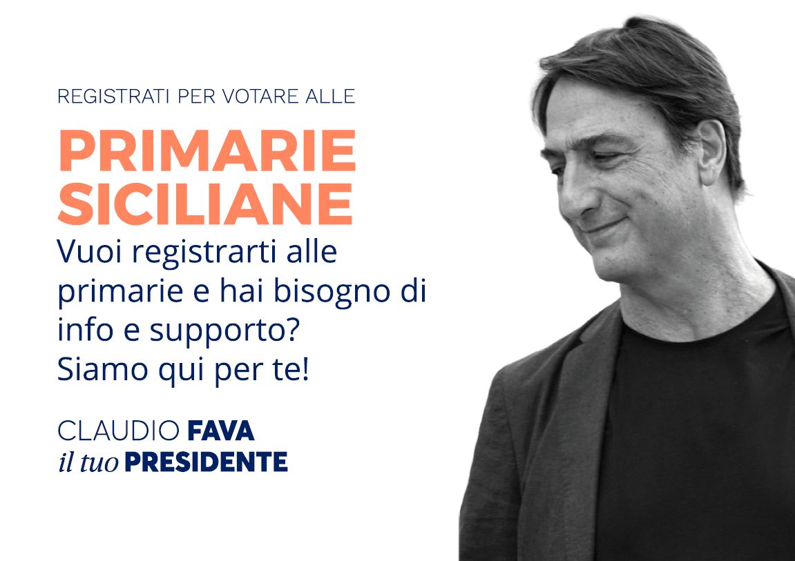 Primarie centrosinistra, ecco dove registrarsi a Marsala per Fava Presidente
