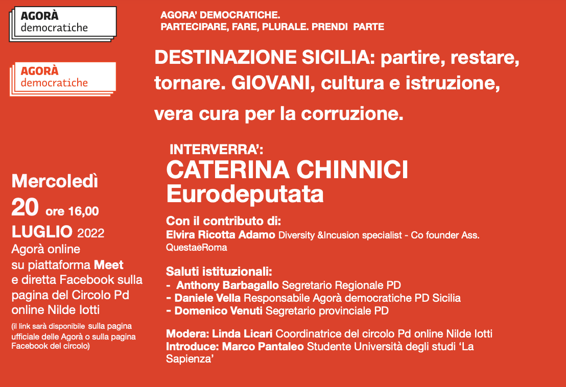 Circolo PD “Nilde Iotti” si confronta con i giovani e con Caterina Chinnici