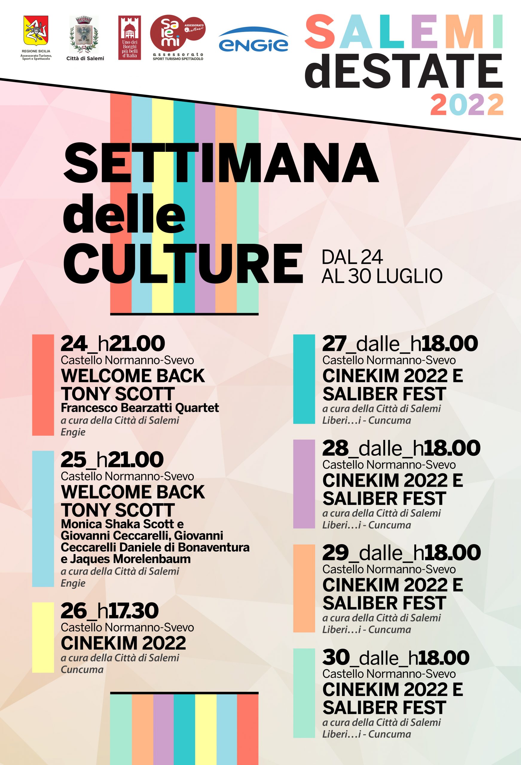 A Salemi la Settimana delle Culture con ‘Welcome Back Tony Scott’, Cinekim e Salìber Fest