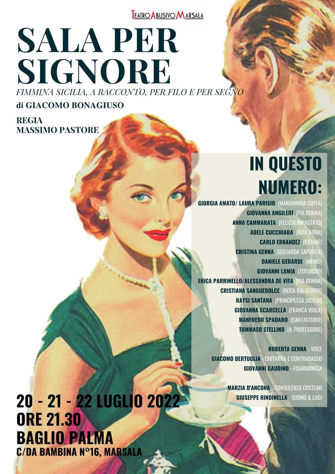 “Sala per Signore”, in scena il TAM a Marsala
