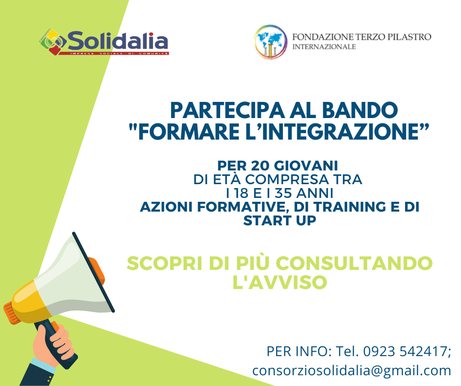Progetto Solidalia “Formare l’integrazione” al via la selezione di 20 giovani