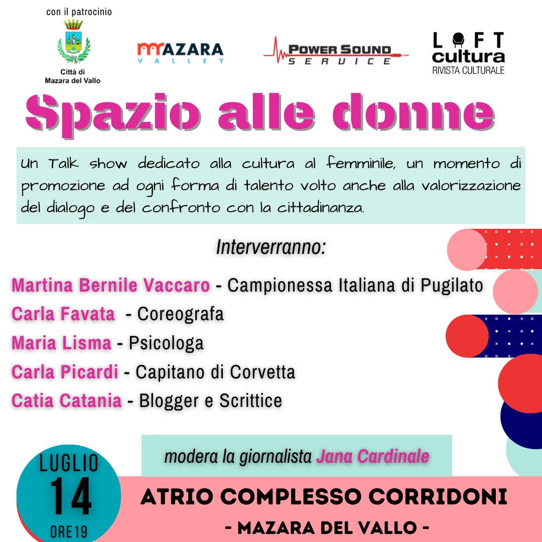 A Mazara “Spazio alle donne”, talk e approfondimenti