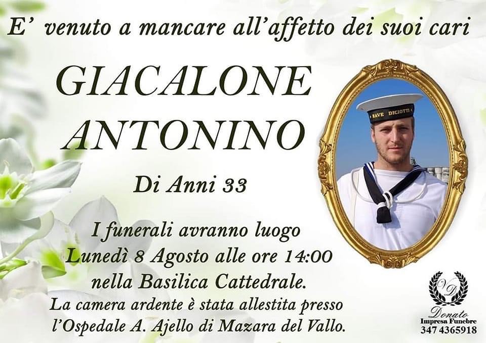 Mazara piange il sottocapo della Guardia Costiera Antonino Giacalone