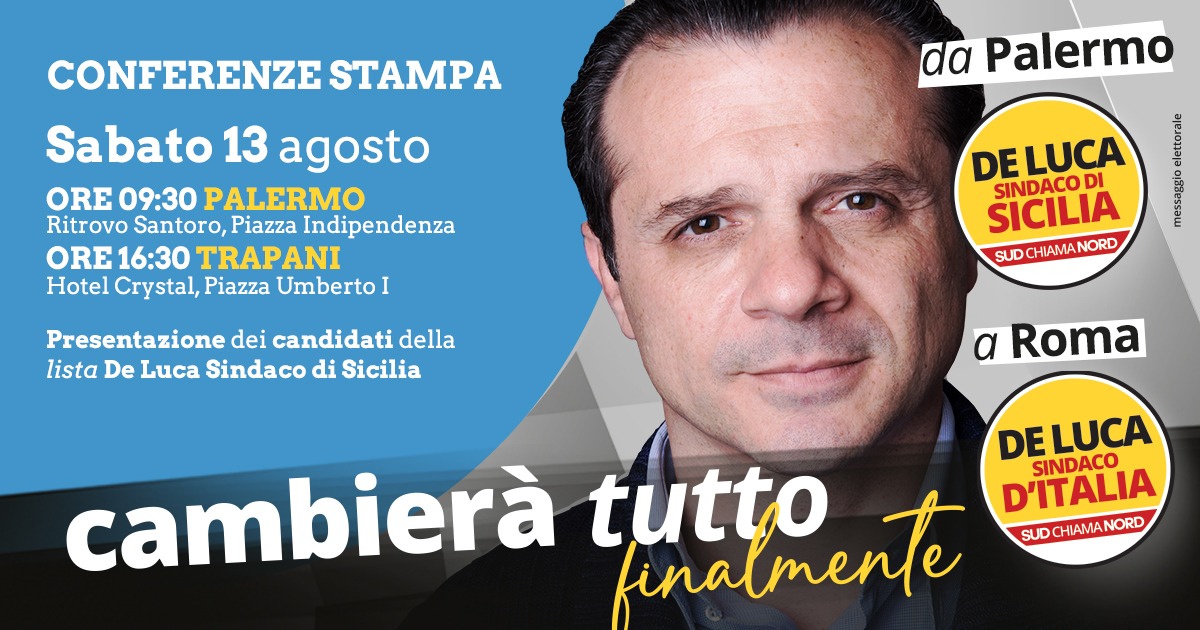 Regionali, a Trapani si presenta la lista “De Luca sindaco di Sicilia”