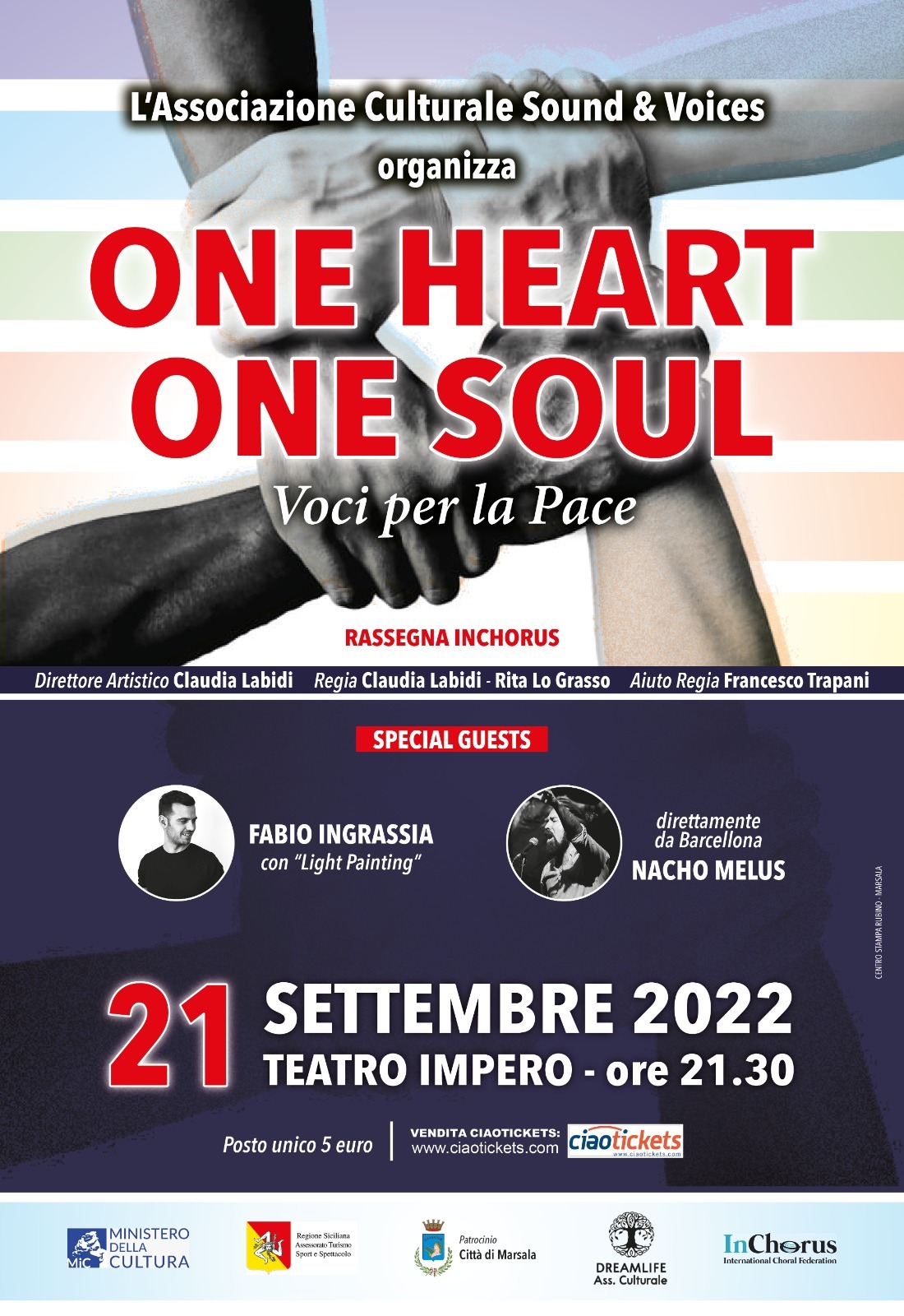 Al Teatro Impero l’evento “One heart One soul” per la Giornata della Pace
