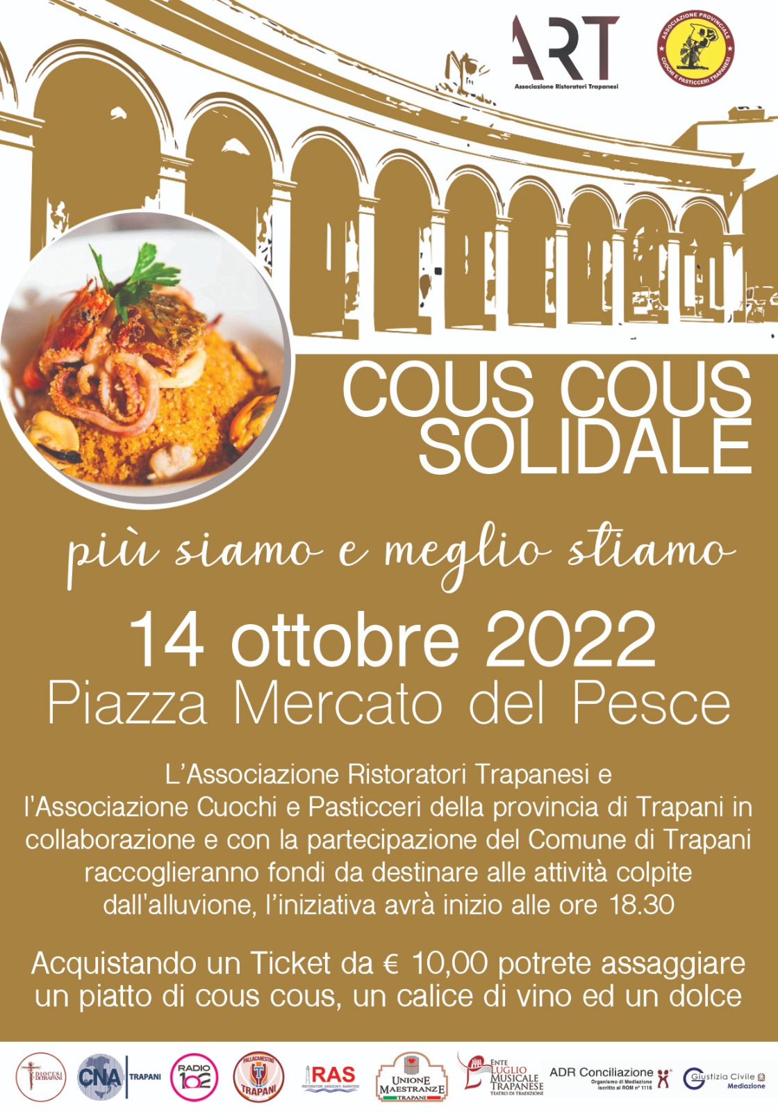 Trapani: Cous cous solidale a sostegno delle attività colpite dall’alluvione