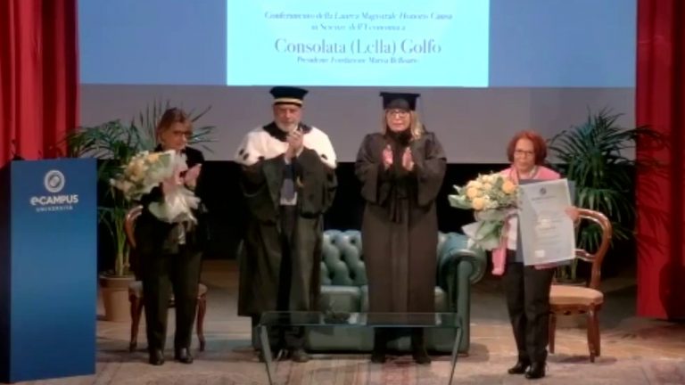 Dall’Università eCampus una laurea honoris causa a Lella Golfo