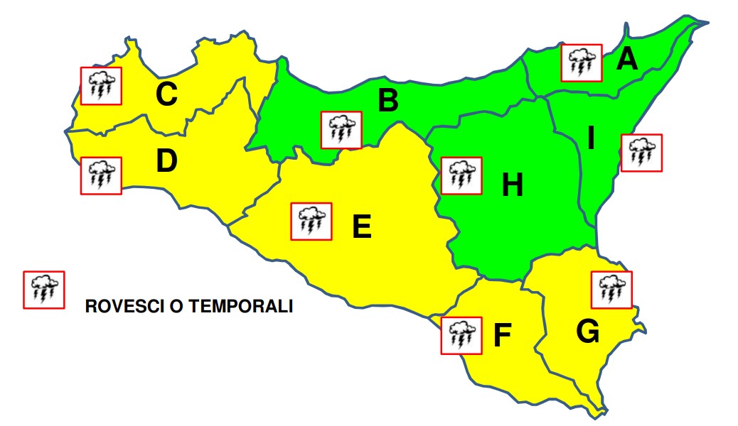 Maltempo in arrivo in Sicilia, allerta gialla nel trapanese