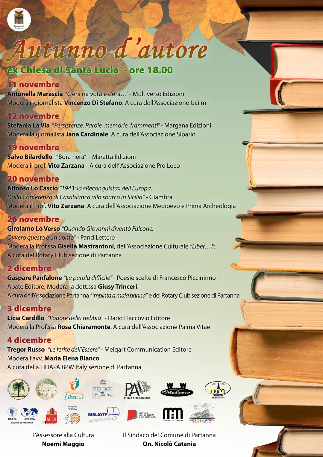 A Partanna inizia “Autunno d’Autore”, la rassegna letteraria