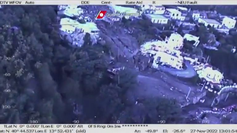 I luoghi interessati dalla frana di Ischia visti dall’alto