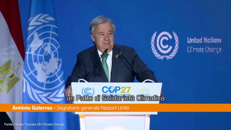 Cop27, Guterres “Serve un patto di solidarietà climatica fra Stati”