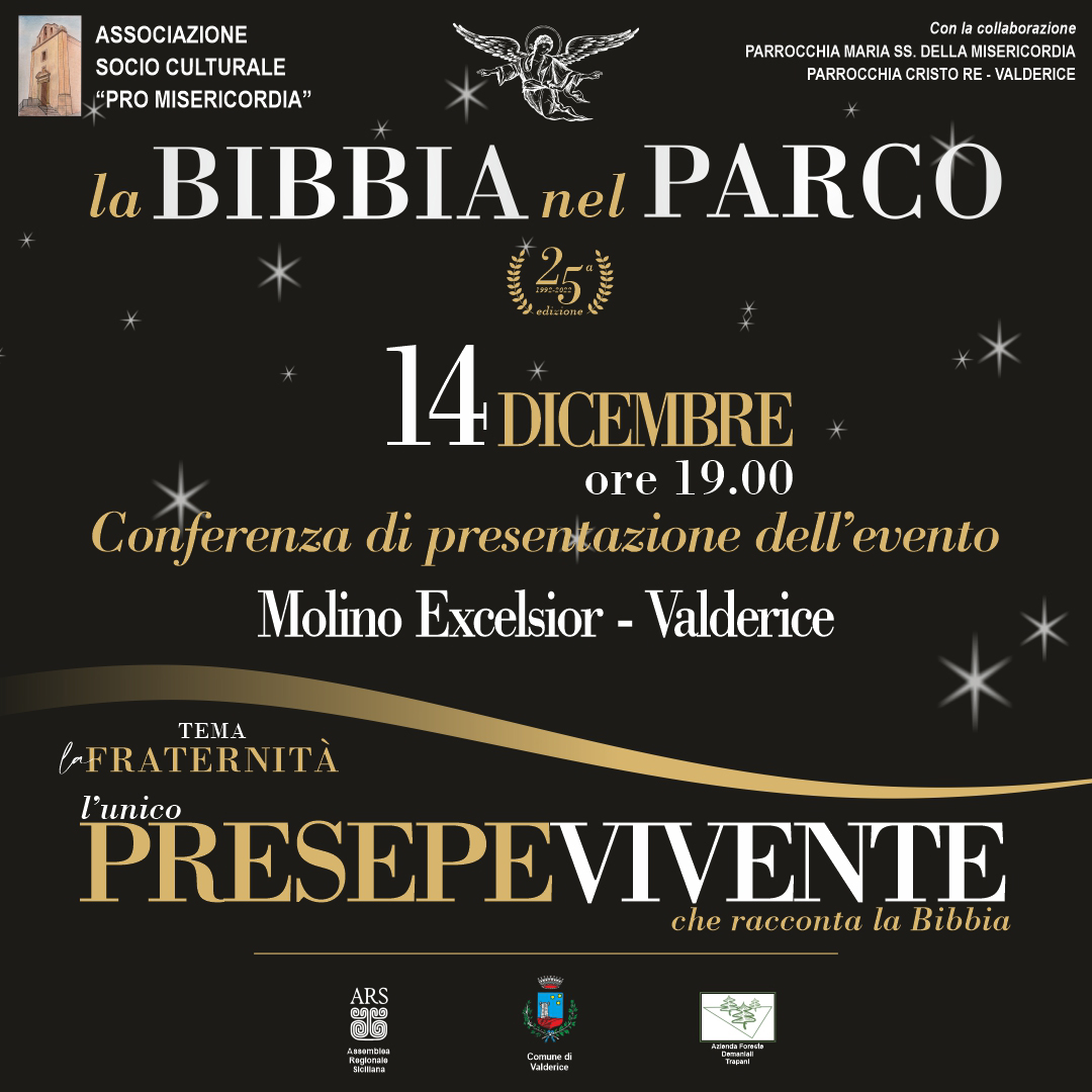 Valderice, si terrà il 14 dicembre la conferenza di presentazione de “La Bibbia nel Parco”