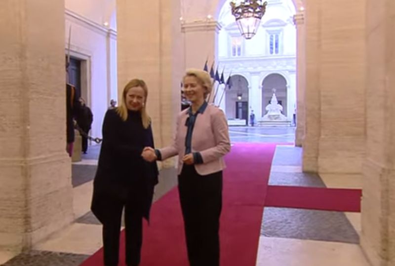 Incontro Meloni-von der Leyen, riaffermato impegno Italia su Pnrr