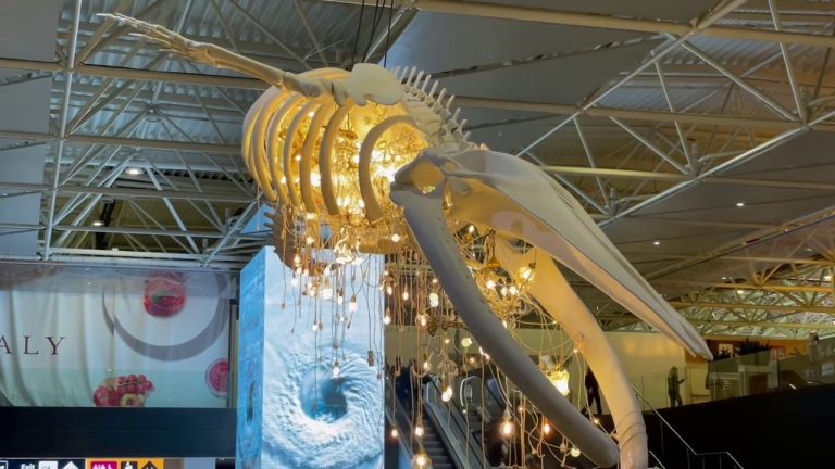 L’aeroporto di Fiumicino s’illumina con l’opera “Grande Anima”