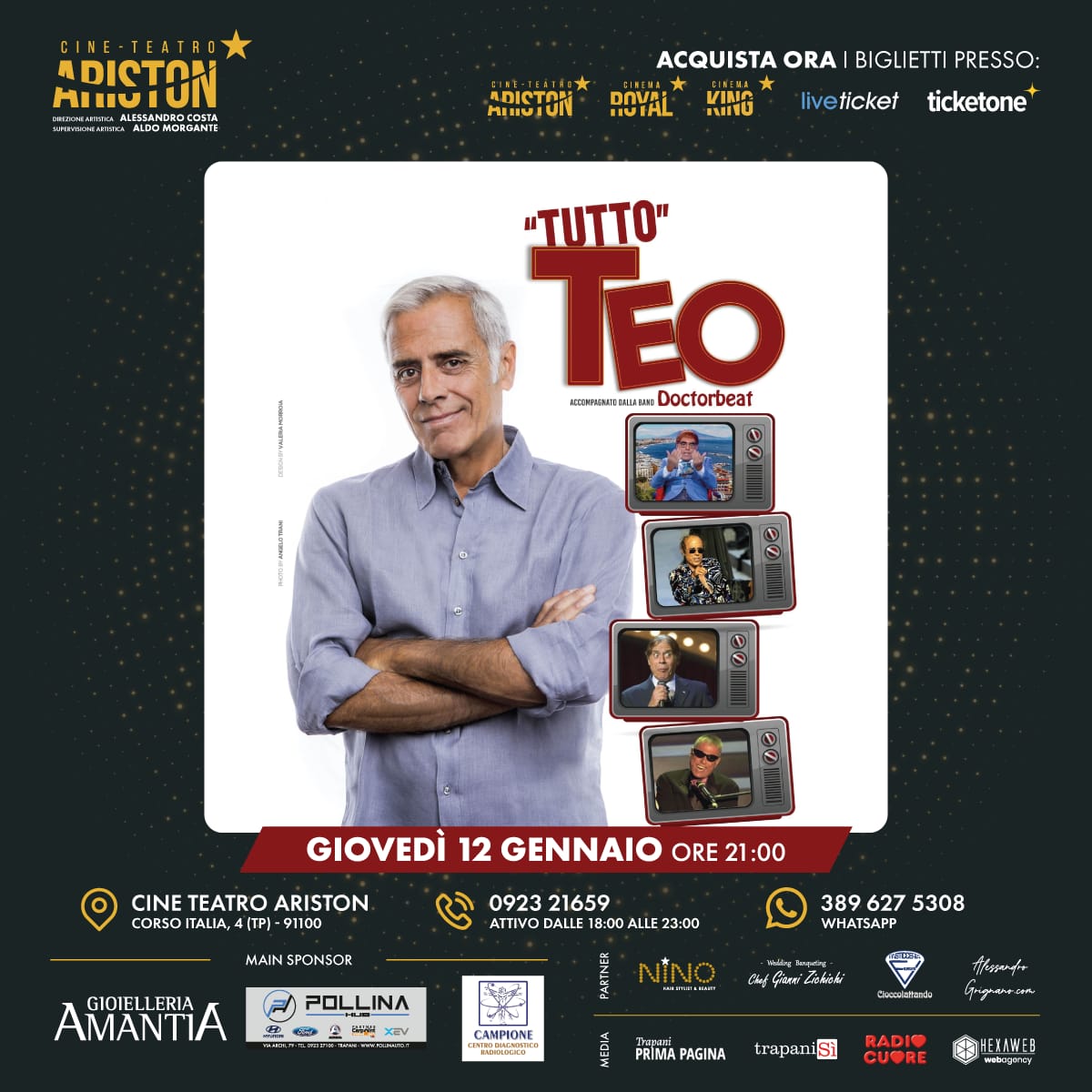 A Trapani la comicità di Teo Teocoli al Teatro Ariston