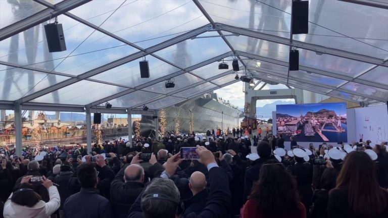 Il varo a Palermo della nave anfibia Landing Platform Dock “Al Fulk”