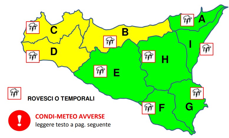 Maltempo nel trapanese: per venerdì è allerta gialla
