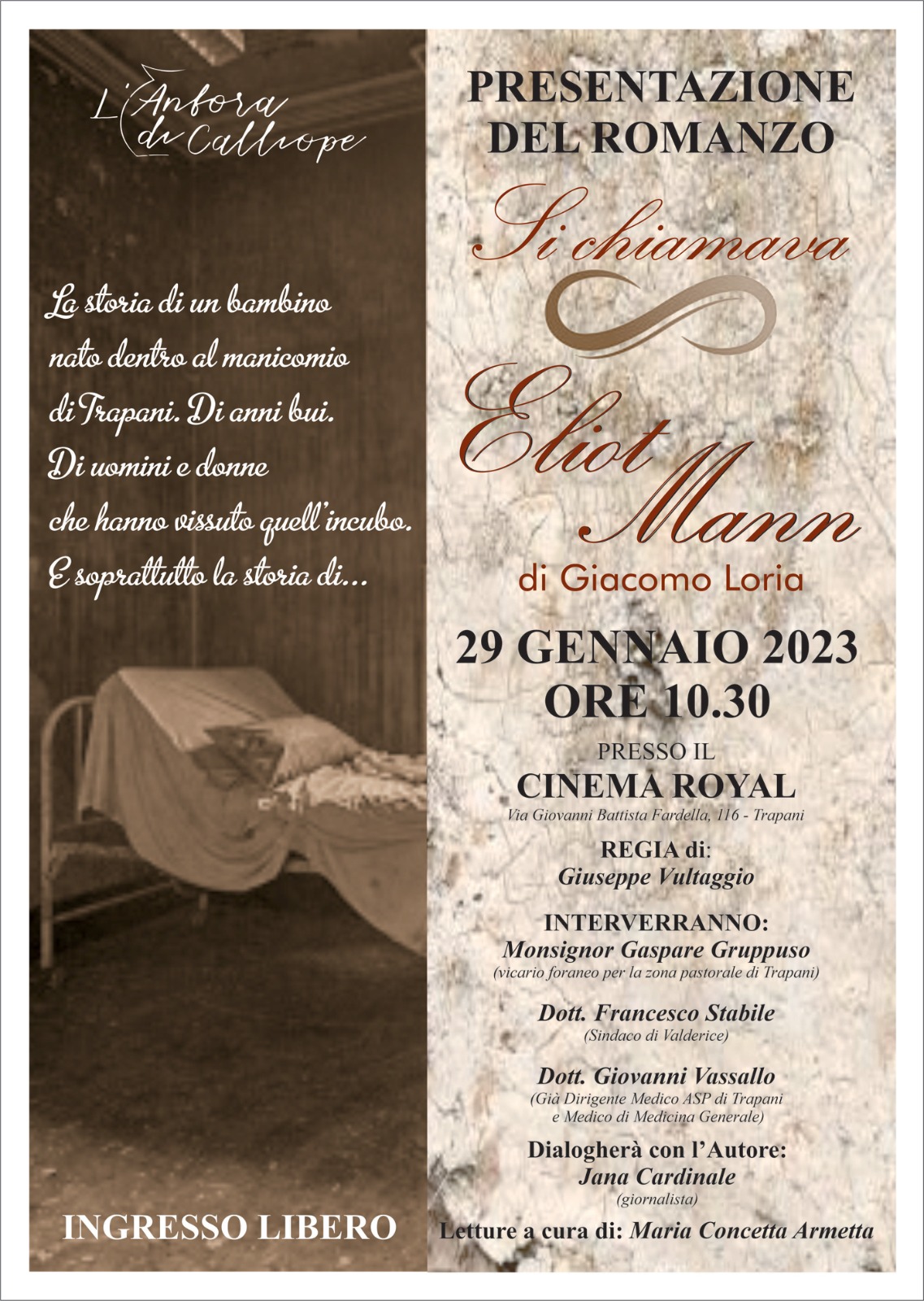 Si chiamava Eliot Mann, a Trapani il libro di Giacomo Loria