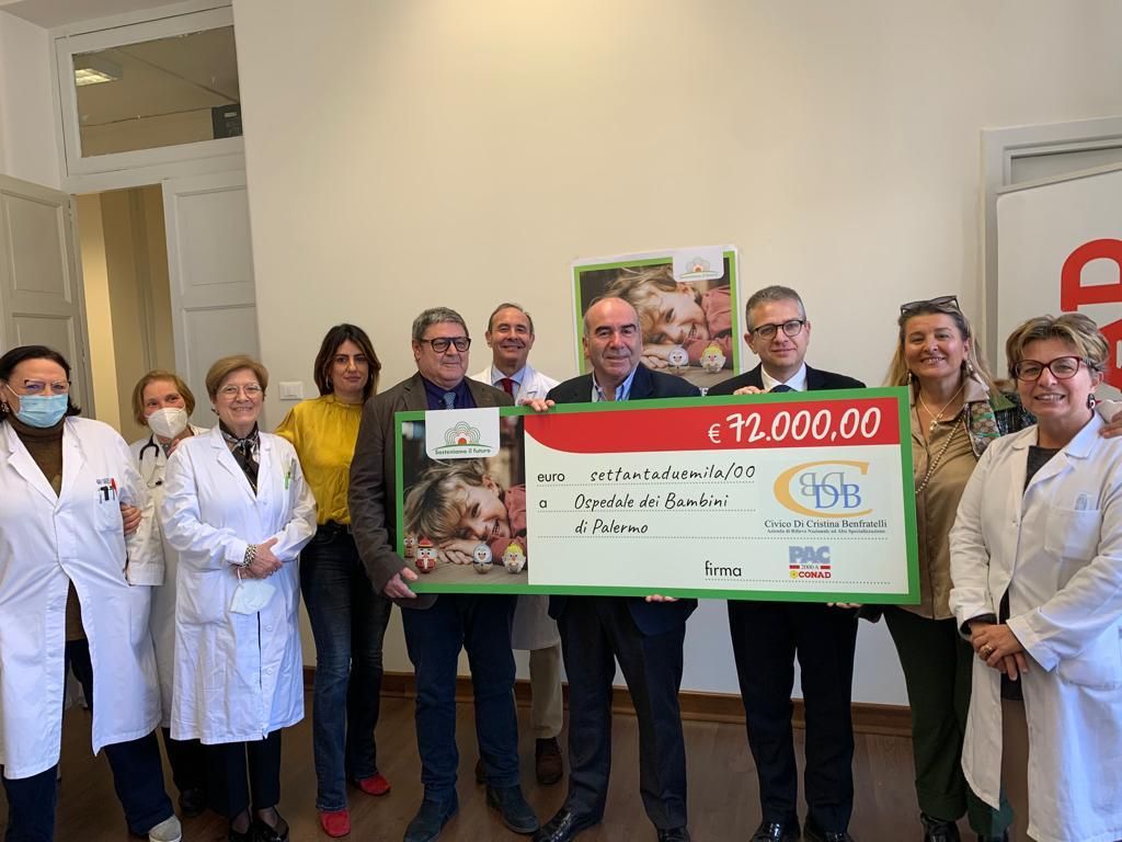 PAC 2000A Conad dona 72 mila euro a sostegno dell’Ospedale dei Bambini di Palermo