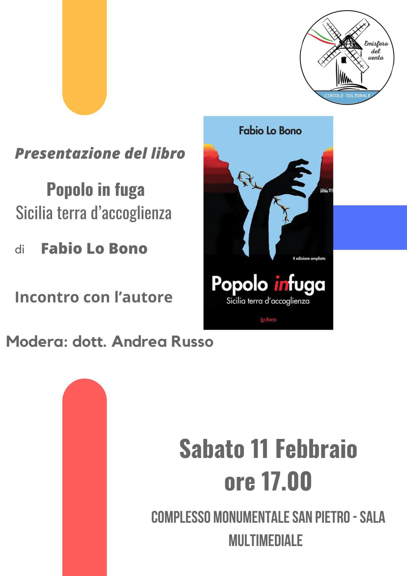 “Popolo in fuga”, a San Pietro un libro ‘migrante’ di Fabio Lo Bono