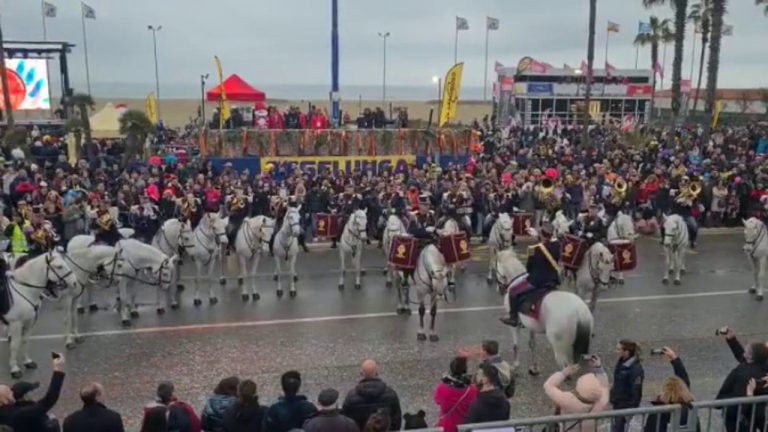 La fanfara a cavallo della Polizia al Carnevale di Viareggio