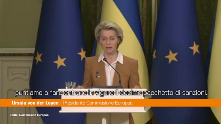 Von der Leyen “10° pacchetto di sanzioni contro la Russia entro 24/2”