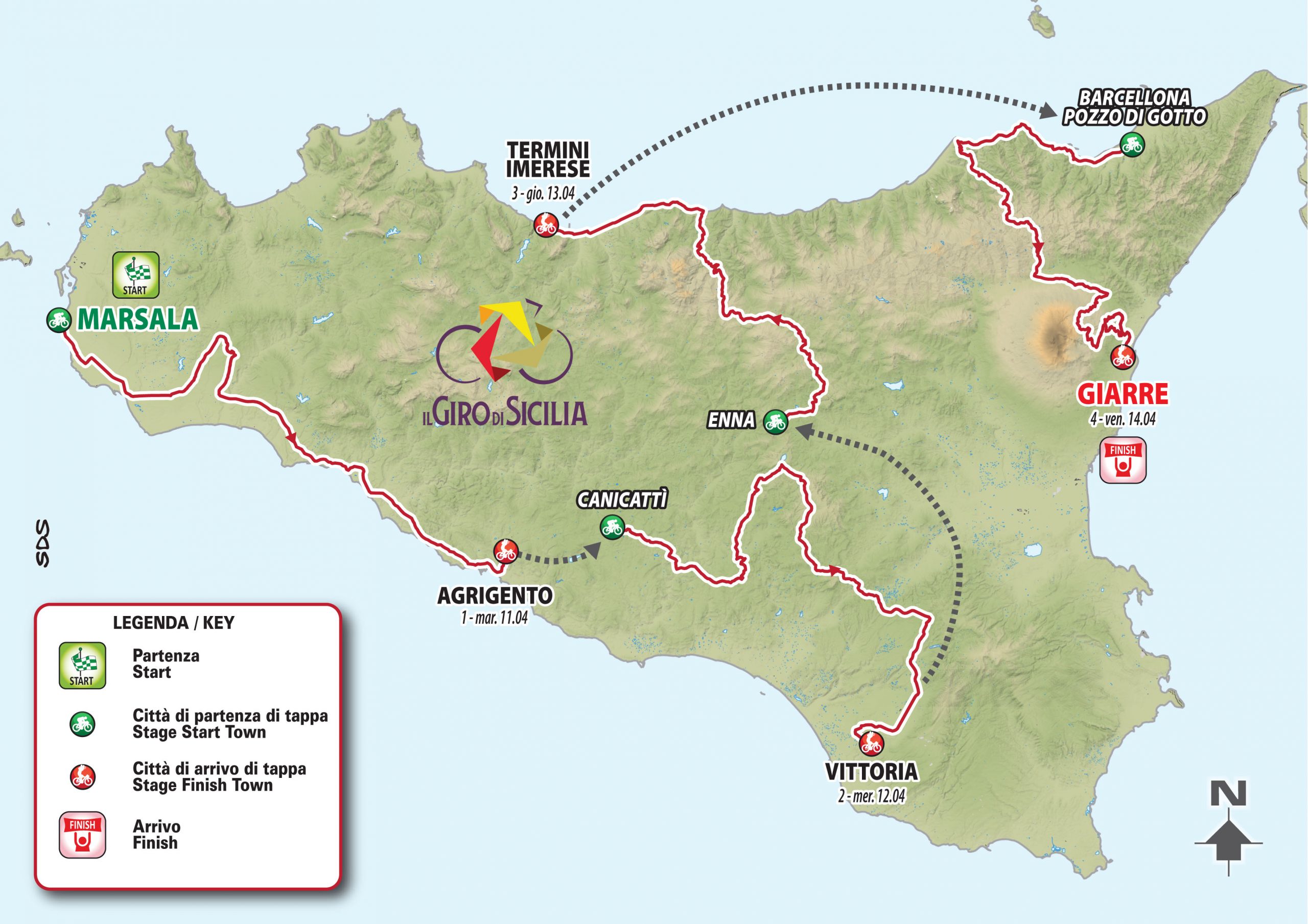 Giro di Sicilia: si parte da Marsala l’11 aprile
