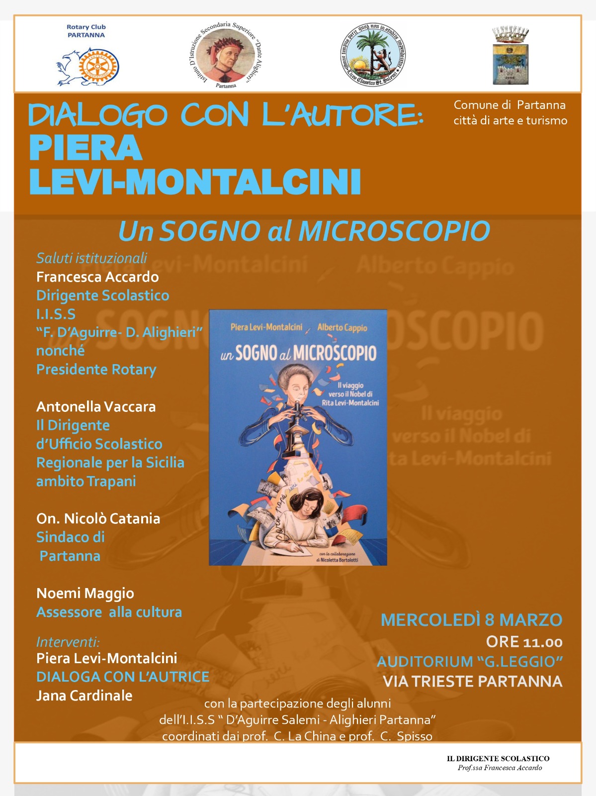 Giornata della donna a Partanna: presenterà il suo libro Piera Levi-Montalcini