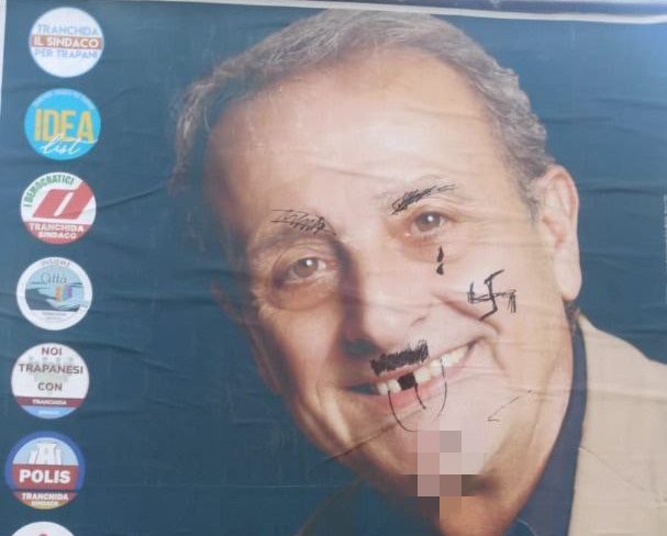 Trapani: vandalizzati i manifesti elettorali del sindaco Giacomo Tranchida