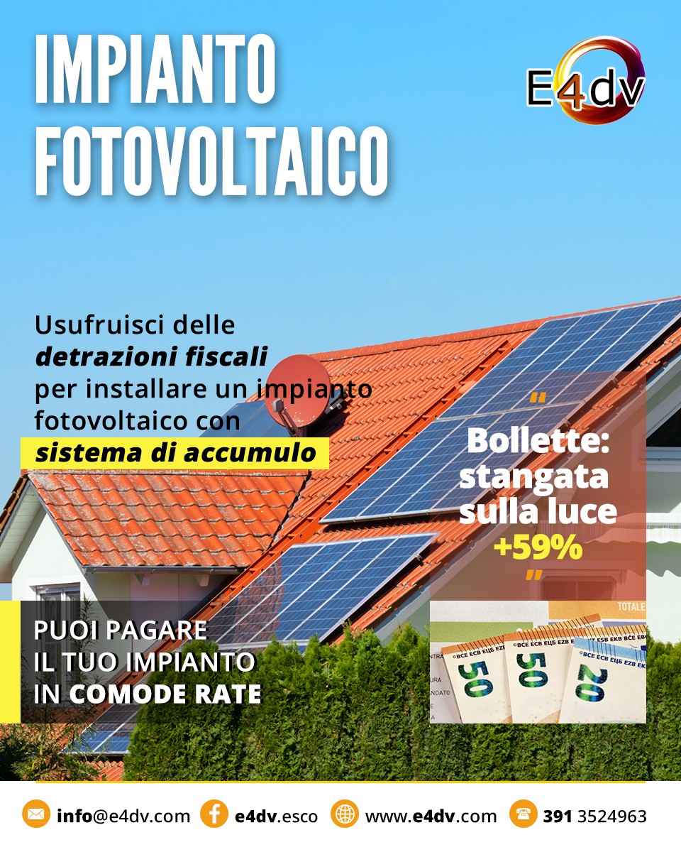 Con E4dv fotovoltaici imbattibili e soluzioni di risparmio