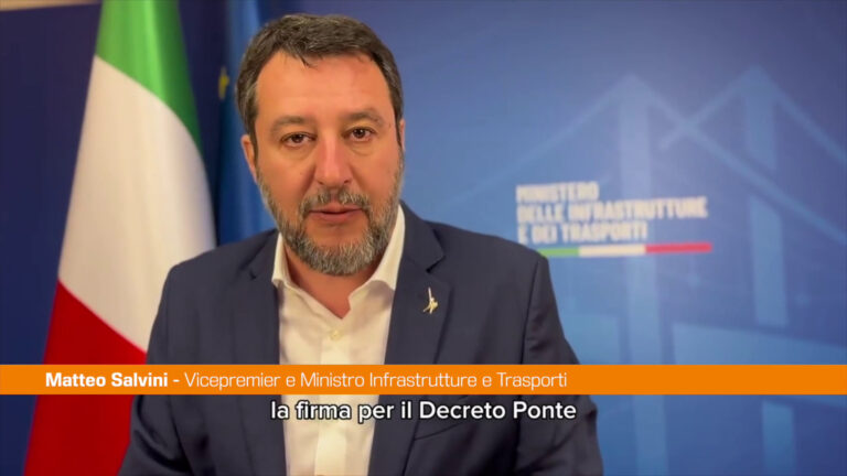 Salvini firma il decreto Ponte “Obiettivo aprire i cantieri nel 2024”