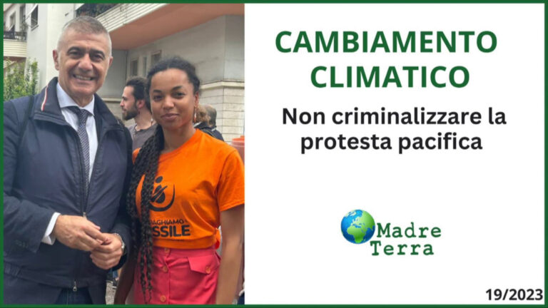 Madre Terra – Clima, non sia criminalizzata la protesta pacifica