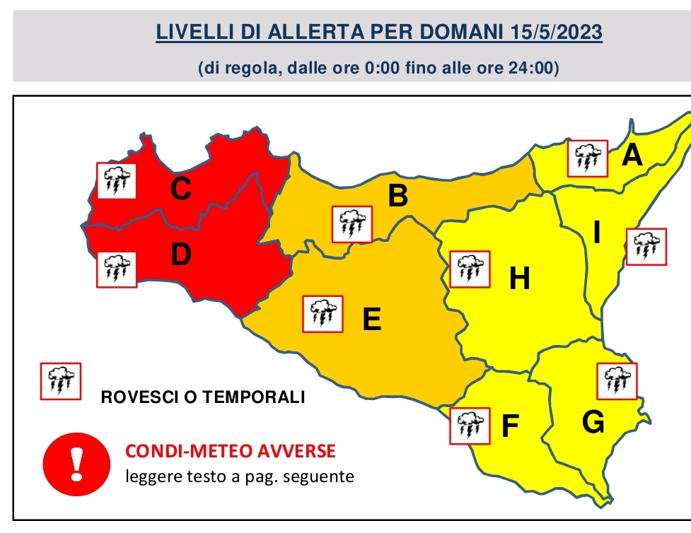 Allerta rossa in Provincia di Trapani, scattano le chiusure