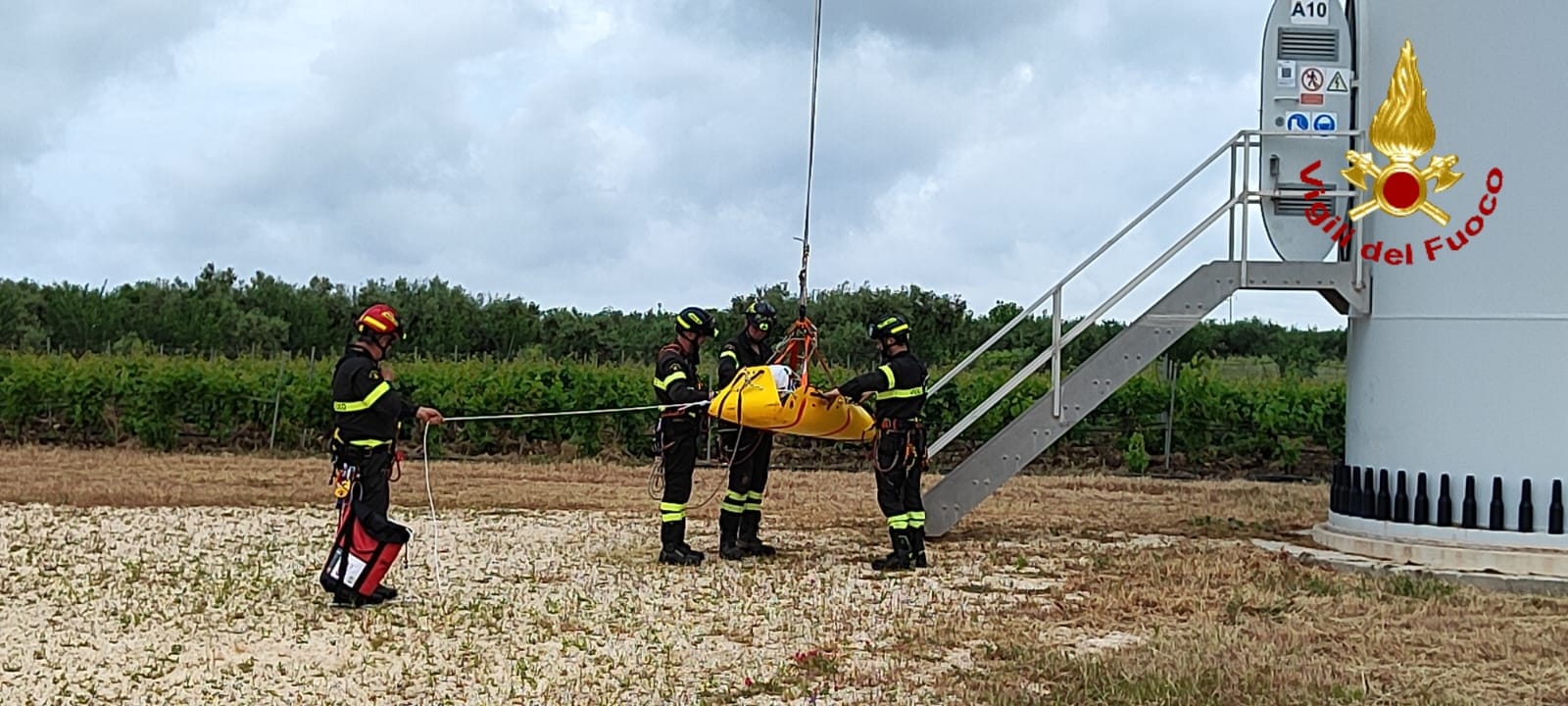 Al Parco Eolico Edison di Mazara 5 giorni di esercitazione dei Vigili del Fuoco. VIDEO