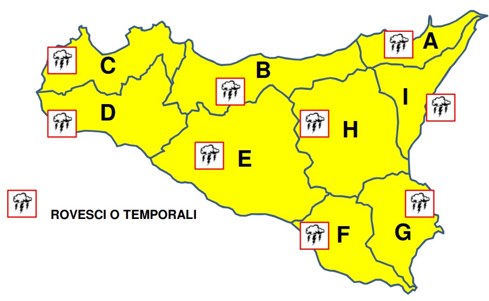 Due giugno con allerta gialla in Sicilia: temporali su tutta l’isola