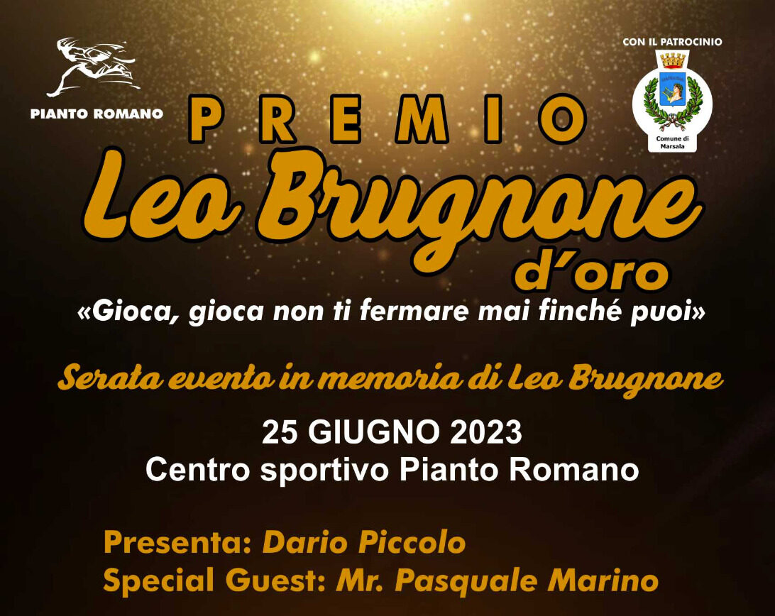 Calcio: il Premio “Leo Brugnone d’oro” al campo Pianto Romano di Marsala